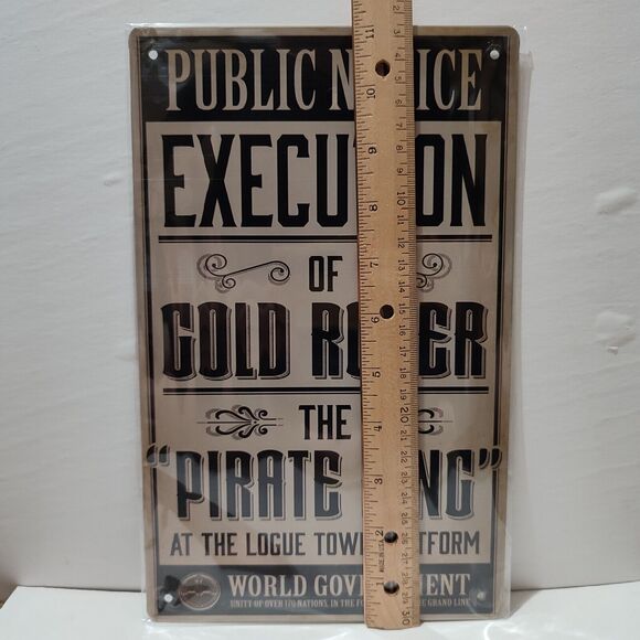 One Piece Netflix Gol D Roger Logue Town Execution Metal Tin Sign - Picture 3 of 4